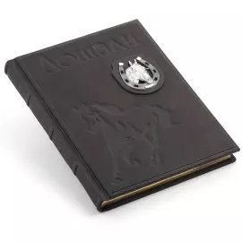 The leather-bound book "Horses"