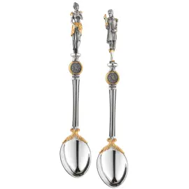 Серебряная пара ложек "Золушка и Принц"