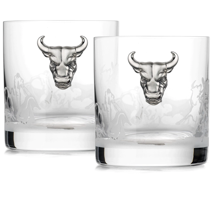 Set of whiskey glasses for 2 persons "Bulls"