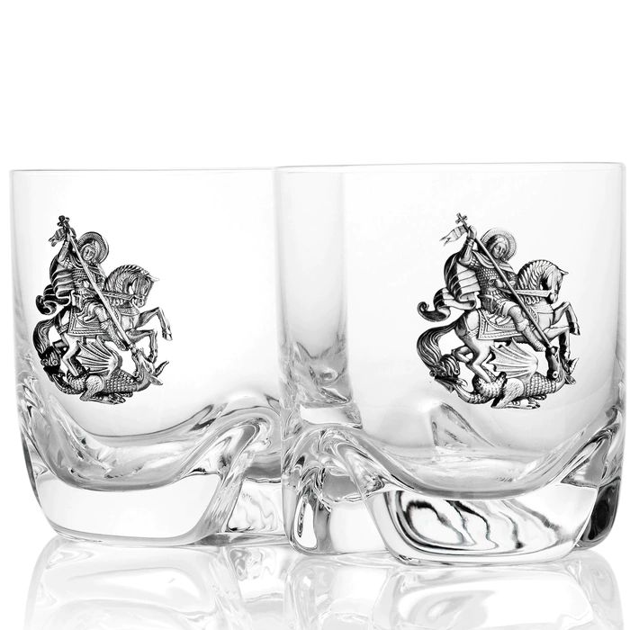 Set of whiskey glasses for 2 persons "George the Victorious"