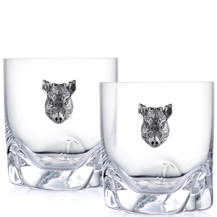 A set of whiskey glasses for 2 persons "Boars"