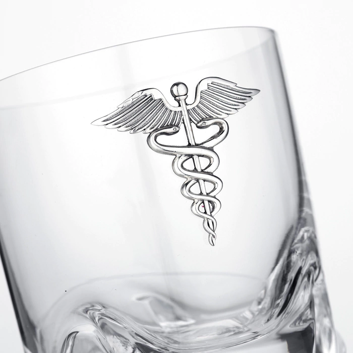 Set of whiskey glasses for 2 persons "Caduceus"