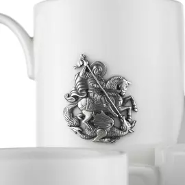 Фарфоровый чайный набор "Георгий Победоносец" на 2 персоны