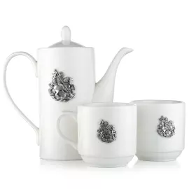 Фарфоровый чайный набор "Георгий Победоносец" на 2 персоны