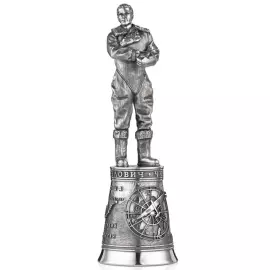 Набор серебряных рюмок-перевертышей на 3 персоны "Русские авиаторы"