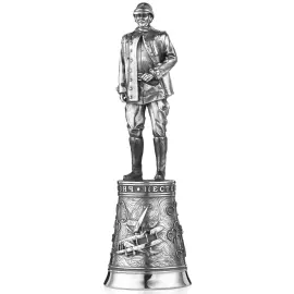 Набор серебряных рюмок-перевертышей на 3 персоны "Русские авиаторы"