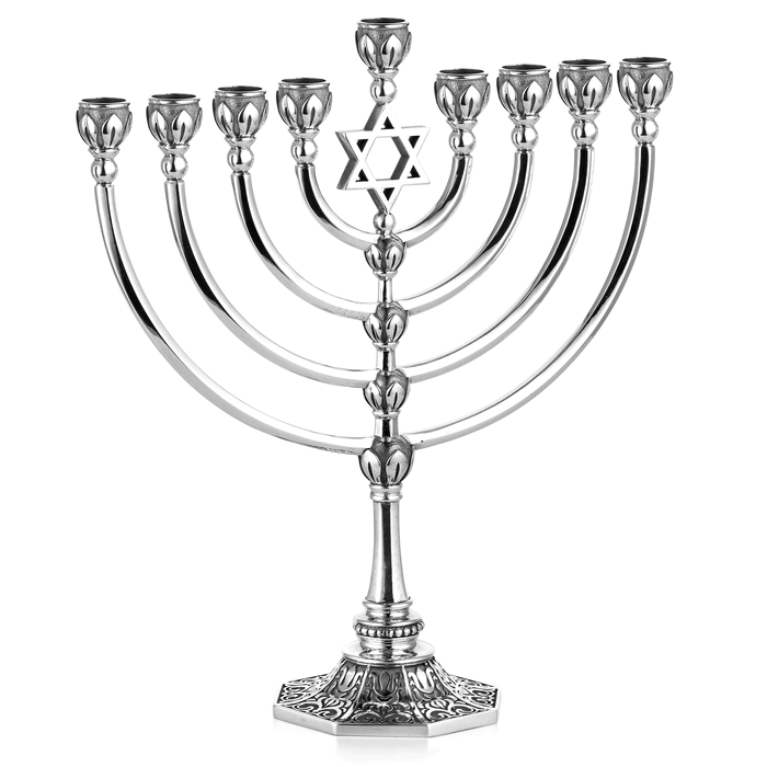 Silver candle holder "Hanukkah"