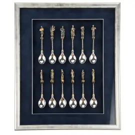 Набор серебряных ложек "Герои русских сказок" в багете