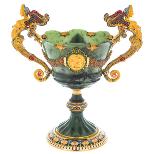 Exclusive jade bowl "Muse" Zlatoust