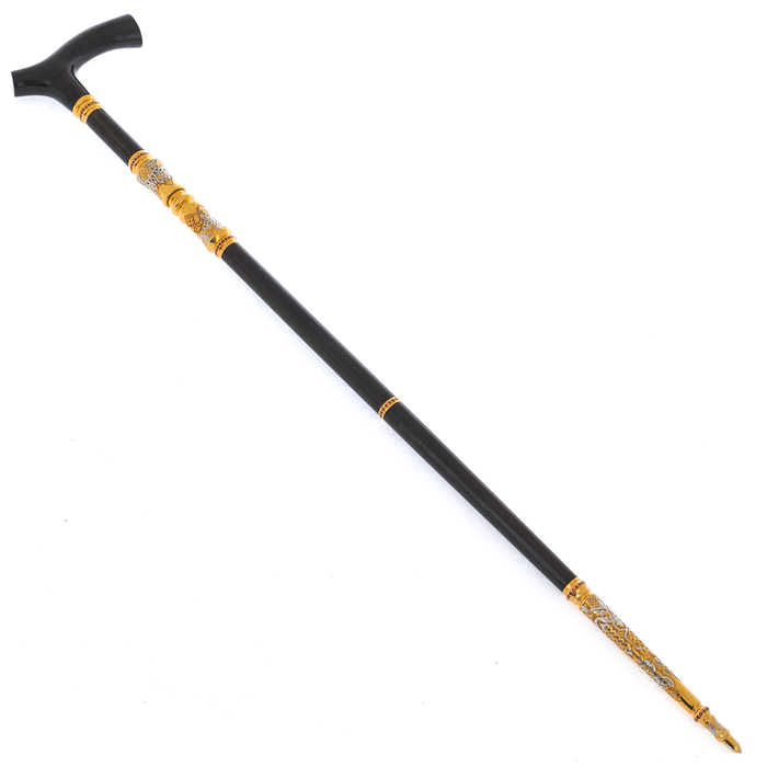 A cane made of stained oak with a stiletto "Aristocrat"