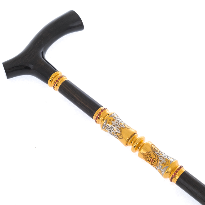 A cane made of stained oak with a stiletto "Aristocrat"