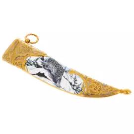 Нож с эмалями "Крадущийся барс" Златоуст