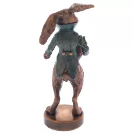 Скульптура из бронзы "Кролик" в подарочной упаковке