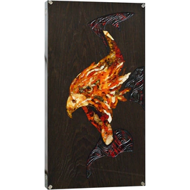 Backgammon made of stained oak and amber "Eagle" collection "Legends of the world"
