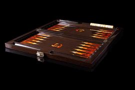 Backgammon made of stained oak and amber "Sokol" collection "Legends of the world"