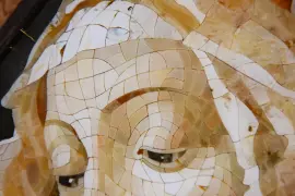 Wood and amber panels by Sandro Botticelli "Madonna Magnificat"