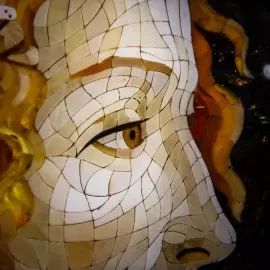 Wood and amber panel by Sandro Botticelli "Portrait of a young woman"