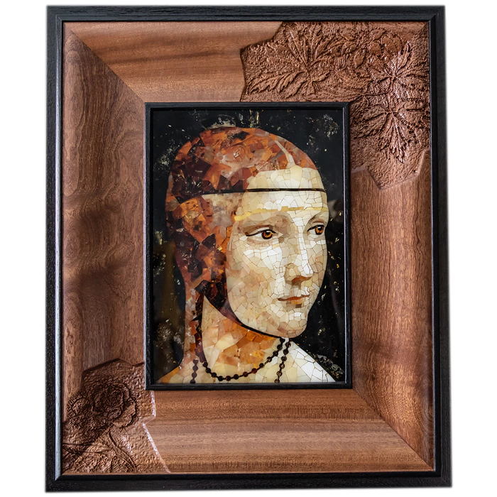 Leonardo da Vinci's wood and amber panel "The Lady with the Ermine"