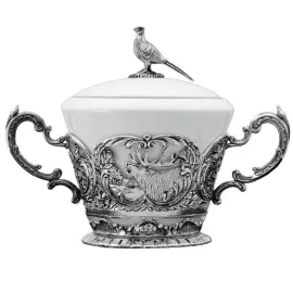 Набор из серебра "Королевская охота": сахарница, сливочник, чайник