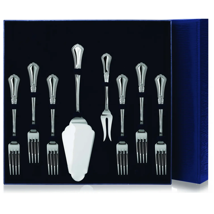 Набор десертный из серебра "Фаворит": вилка десерная, вилка для лимона, лопатка для пирожного