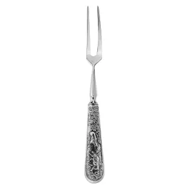 Silver-plated Hunting meat set: meat fork, cutting board, meat knife, tray