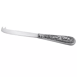 Silver-plated Moose cheese set: cheese knife, skewer, blackened
