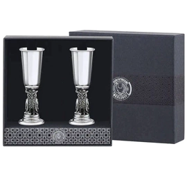 Silver-plated set of "Owl" glasses, polished, with blackening