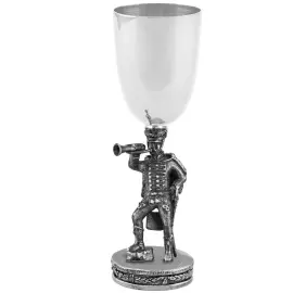 Silver-plated set of glasses "Trumpeter" polished, with blackening, for 3 persons