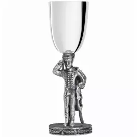 Silver-plated set of glasses "I have the honor", polished, with blackening, for 3 persons