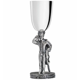 Silver-plated set of Ata-Bata glasses, polished, with blackening, for 3 persons