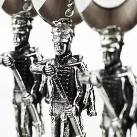 Silver-plated set of Ata-Baty glasses, polished, with blackening, for 6 persons