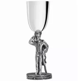 Silver-plated set of Ata-Baty glasses, polished, with blackening, for 6 persons