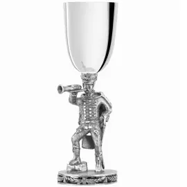 Silver-plated set of Ata-Baty glasses, polished, with blackening, for 6 persons