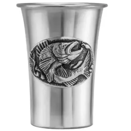 Посеребренный набор стопок "Рыбацкие" полированный, с чернением, на 6 персон Посеребренный набор стопок "Рыбацкие" полированный, с чернением, на 6 персон