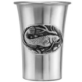 Посеребренный набор стопок "Рыбацкие" полированный, с чернением, на 6 персон Посеребренный набор стопок "Рыбацкие" полированный, с чернением, на 6 персон