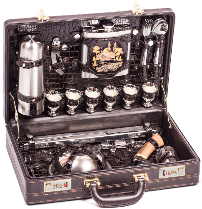 Набор для пикника подарочный "Люкс" (коричневый)