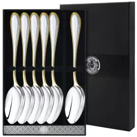 Silver-plated set of tablespoons "Droplet" with gilt, for 6 persons