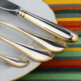 Silver-plated set of tablespoons "Droplet" with gilt, for 6 persons