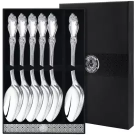 Посеребренный набор столовых ложек "Серебряная роза" на 6 персон