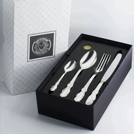 Silver-plated table set "Lira": fork, spoon, knife, teaspoon, for 6 people.