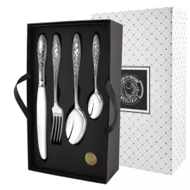 Silver-plated table set "Morozko": fork, spoon, knife, teaspoon
