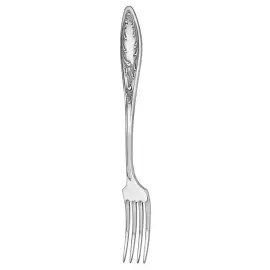 Silver-plated dining set "Flame": fork, spoon, knife, teaspoon, blackened