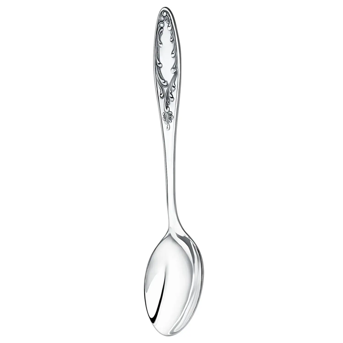 Silver-plated dining set "Flame": fork, spoon, knife, teaspoon, blackened