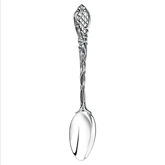 Silver set of Baroque teaspoons with blackening