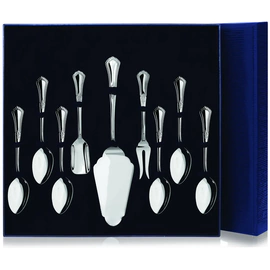 Silver tea set "Favorite": fork for lemon, tea spoon, spatula for cake, sugar scoop