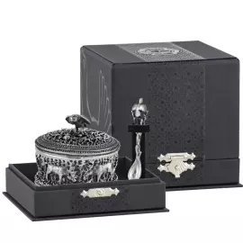 Солонка "Сова" посеребренная полированная с чернением