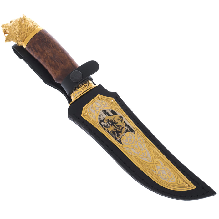 Knife made of black Damascus "Bear" Zlatoust