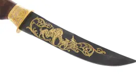 Нож из черного дамаска "Медведь" Златоуст