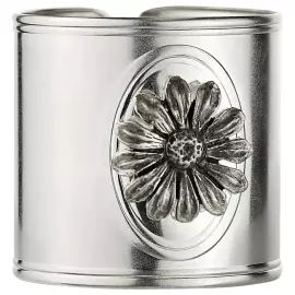 Набор посеребренных колец для салфеток "Ромашка" с чернением