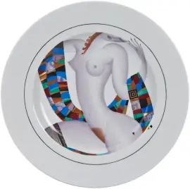 Декоративная тарелка "Плоская" с рисунком "Грусть-тоска..."